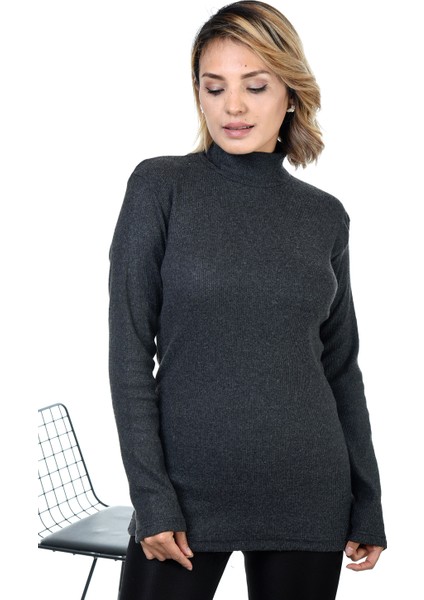 Kadın Füme Yarım Balıkçı Yaka Kazak fiyatları