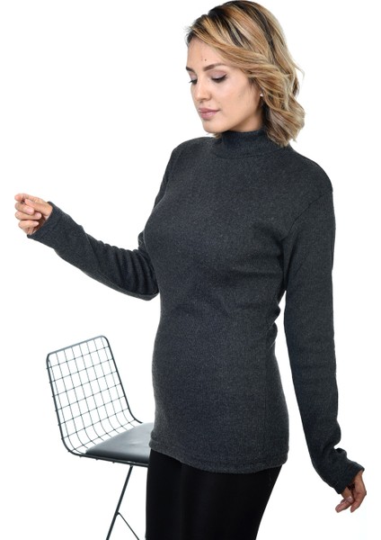 Kadın Füme Yarım Balıkçı Yaka Kazak fırsatları