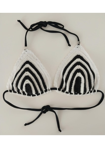 Sg Athena Siyah Beyaz Kroşe Kadın Bikini