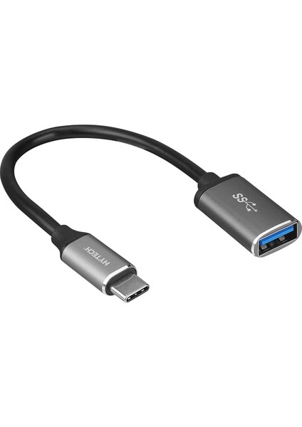 HY-XO22 Gümüş USB F To Type C M 10CM Kablolu Metal Gövdeli Otg Çevirici