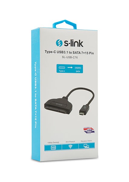 SL-USB-C76 Usb3.1 Type-C To Sata 7+15 Pin Çevirici