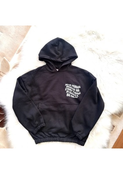 Oversize Dear Person Behind Me Kapşonlu Sweatshirt modelleri