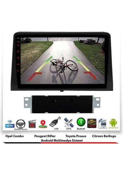 Citroen Berlingo Android Multimedya Sistemi 10 Inç 2 GB Ram 16 GB Hafıza 8 Çekirdek Necvox Evervox Brc fırsatları