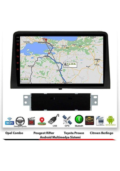 Citroen Berlingo Android Multimedya Sistemi 10 Inç 2 GB Ram 16 GB Hafıza 8 Çekirdek Necvox Evervox Brc indirimleri
