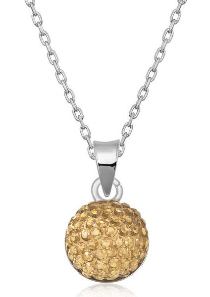 Gümüş Kristal Taşlı Kadın Kolye