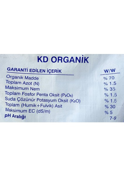 Organik Pelet Gübre 25Kg