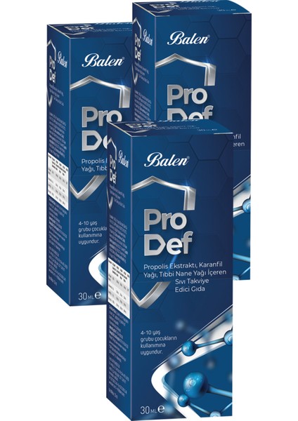 Pro Def Propolis Ekstraktlı Sprey Takviye Edici Gıda 3 x 30 ml Prodef Sprey