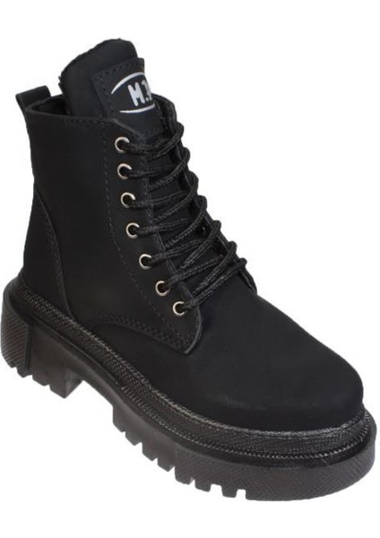 Kız Çocuk Siyah Fermuar Bağcıklı Içi Polar Kalın Termo Taban Düz Postal Bot fiyatları