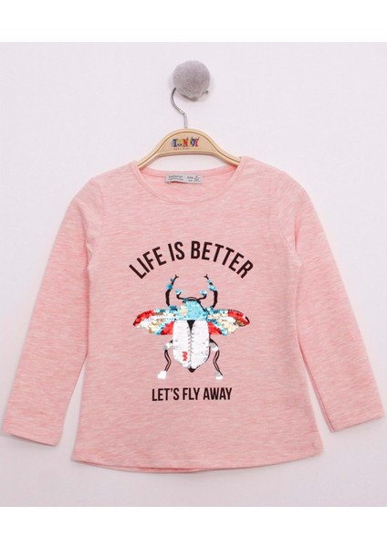 Toontoy Kız Çocuk Pullu Uğur Böceği Nakışlı T-Shirt modelleri