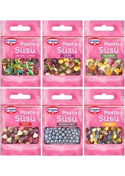Pasta Dekor Süsü Seti 10 G x 6 Adet