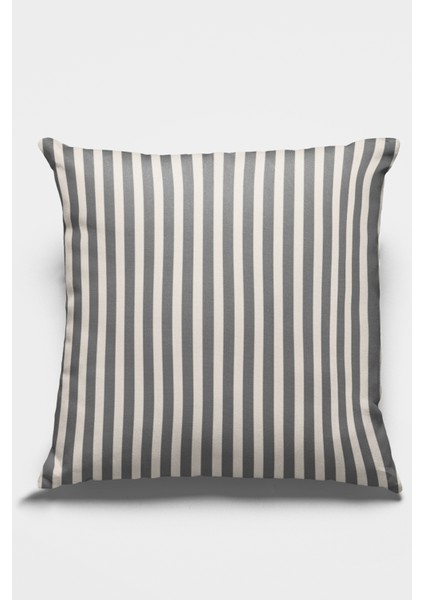 Premium Tay Tüyü Dokuma Kumaş Çift Taraflı Kırlent Yastık Kılıfı Çizgili 43X43CM KRL043
