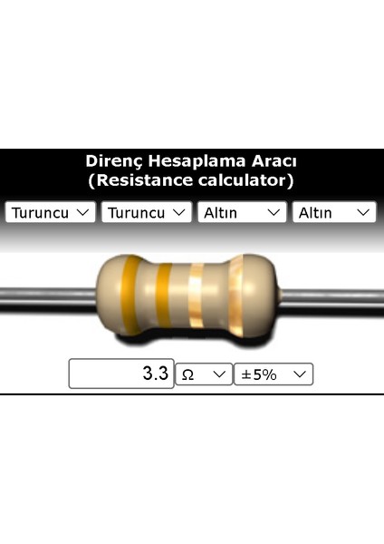 OEM 3.3 R (Ohm) Direnç 1/2 Wat