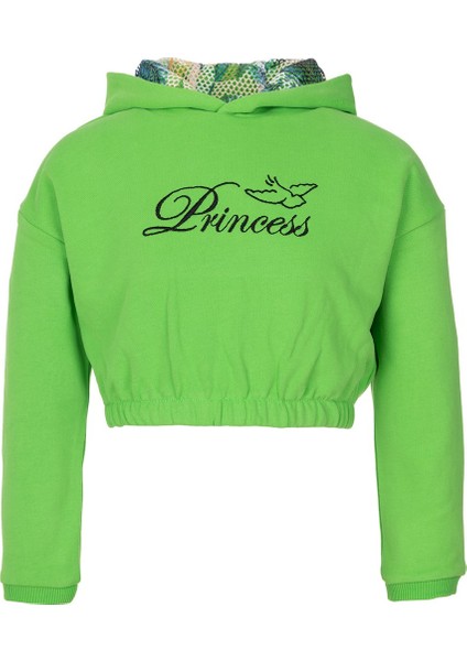 Brz Kids Kız Çocuk Yeşil Crop Sweatshirt Pantolon Takım