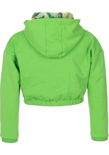 Kız Çocuk Yeşil Crop Sweatshirt Pantolon Takım fırsatları