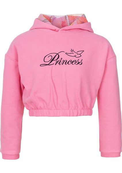 Brz Kids Kız Çocuk Pembe Crop Sweatshirt Pantolon Takım