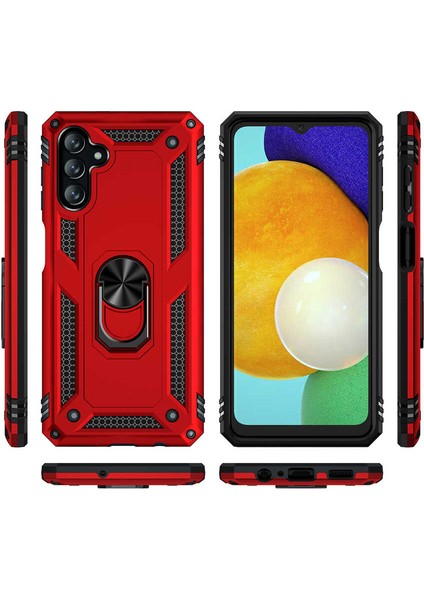 Samsung Galaxy A04S Kılıf Vaga Standlı Yüzükü + Ekran Koruyucu Nano