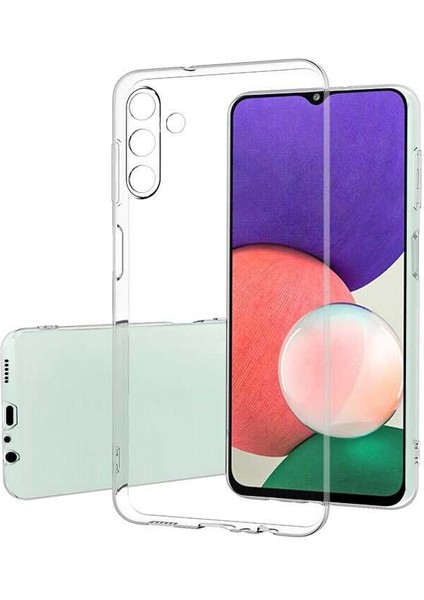 Samsung Galaxy A04S Kılıf Silikon Şeffaf Kamera Korumalı + Ekran Koruyucu Nano