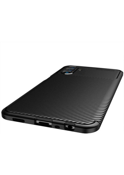 Samsung Galaxy A04S Kılıf Negro Karbon Desen Kamera Korumalı Silikon + Ekran Koruyucu