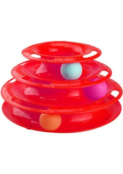 Ray Kulesi 3 Katlı Kedi Oyuncak Kırmızı 25-15 x 15.2H cm