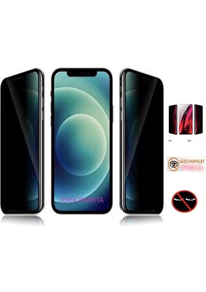 Iphone 14 Mat Hayalet Gizli Privacy Tam Kaplayan Kırılmaz Cam Seramik Nano Ekran Koruyucu