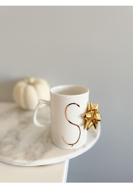 24K Altın Yaldızlı Porselen MUG-280CC- Ş Harfi