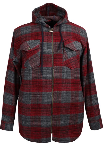 Erkek Büyük Beden Battal Boy Kapşonlu Oduncu SWEAT&2XL-12XL