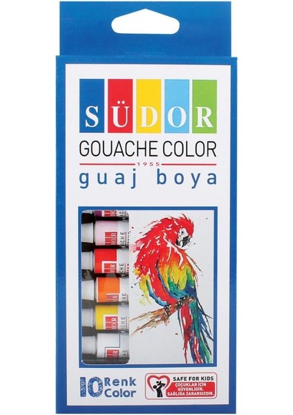 Guaj Boya Tüp 10 Renk 9 ml Paket Guaj Boya Seti 10 Lu