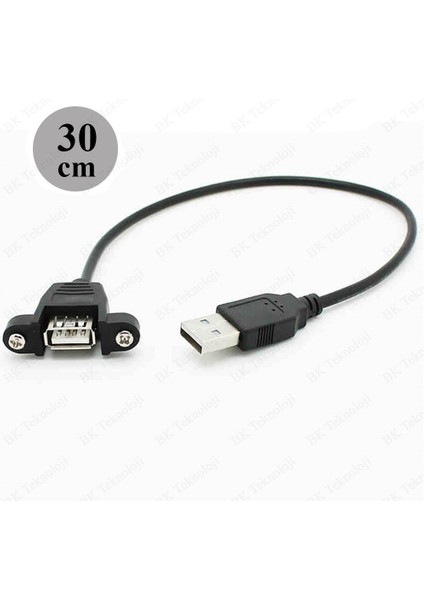 BK Teknoloji Panel Tipi Vidalı USB 2.0 Uzatma KABLOSU-30CM