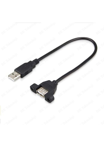 BK Teknoloji Panel Tipi Vidalı USB 2.0 Uzatma KABLOSU-30CM