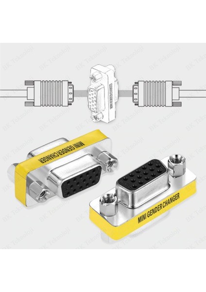 15 Pin DB15 VGA Dişi - Dişi Bağlayıcı Adaptörü
