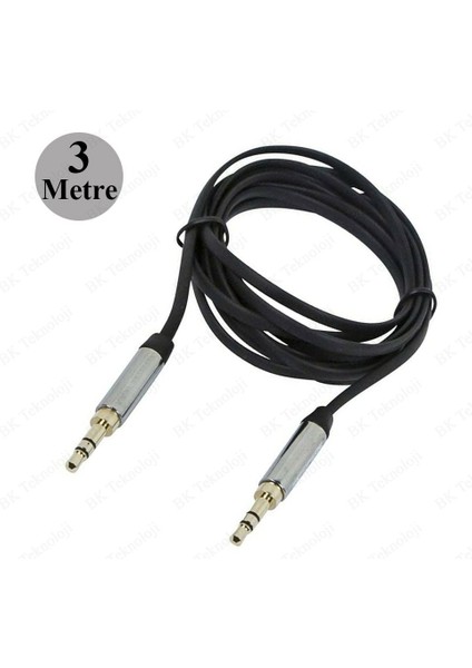 3.5mm Erkek-Erkek Stereo Aux Ses Kablosu 3 Metre