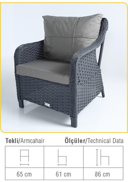 Deniz Rattan Bahçe Balkon Oturma Takımı