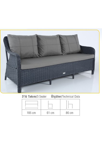 Deniz Rattan Bahçe Balkon Oturma Takımı