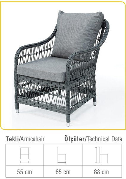 Seren Rattan Bahçe Balkon Oturma Takımı