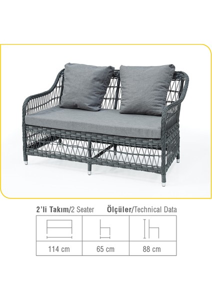 Seren Rattan Bahçe Balkon Oturma Takımı
