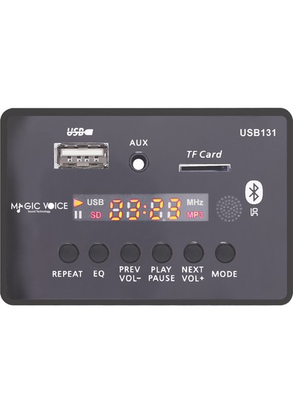 MV-131USB Usb/sd/mıc/aux/bluetooth Kumandalı Ekranlı Oto Teyp Çevirici Dijital Player Board