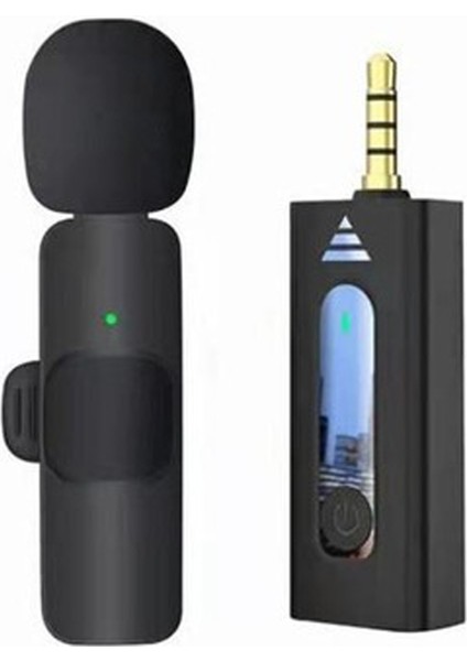 K35 3.5mm Kablosuz Hd Wireless Yaka Mikrofonu Siyah