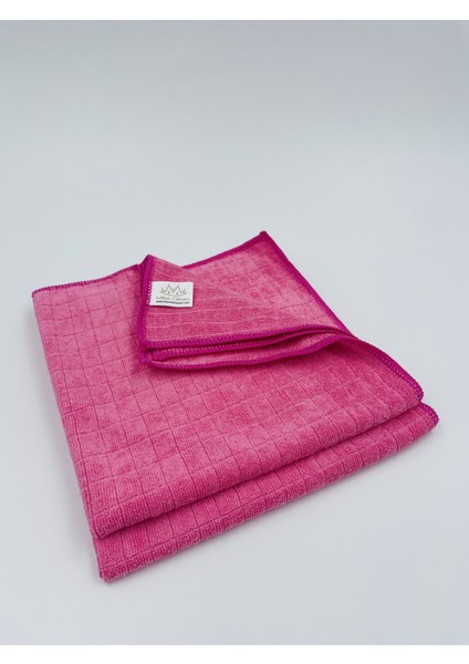 Missclean Mikrofiber Kareli Mutfak Bezi Leke Tutmaz Koku Yapmaz 40*40 cm Pembe 2 Adet