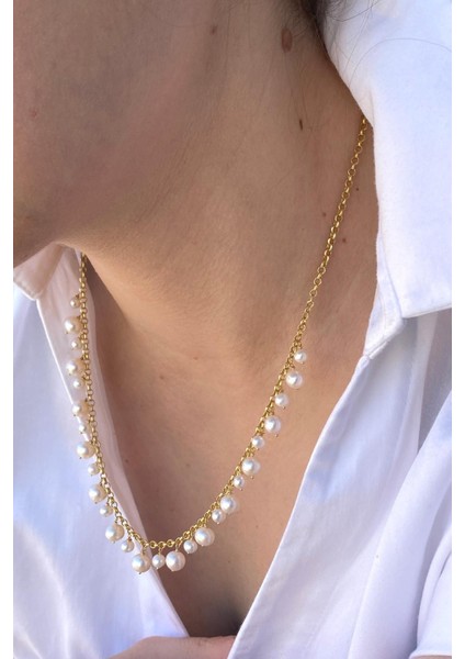 Bırıncı1926 14 Ayar Yeşil Altın Inci Sallantılı Kolye fiyatları