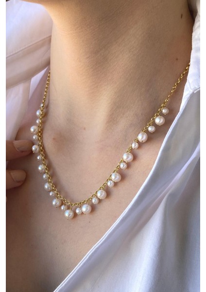 Bırıncı1926 14 Ayar Yeşil Altın Inci Sallantılı Kolye fırsatları