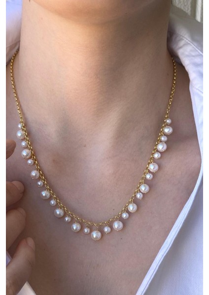 Bırıncı1926 14 Ayar Yeşil Altın Inci Sallantılı Kolye indirimleri