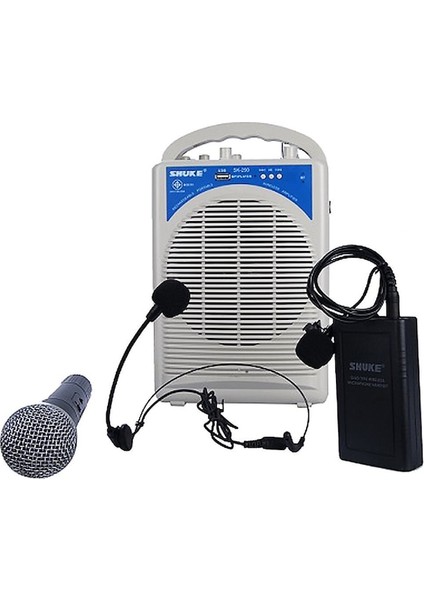 SK-290 Kablosuz 3 Mikrofonlu Ses Amplifikatör Hoparlör Bluetooth Taşınabilir Amfi