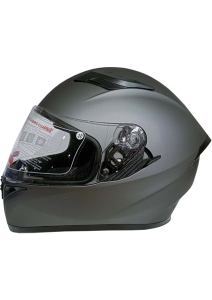 Jk-21 316 Model Güneş Vizörlü Kapalı Kask - Gri - M