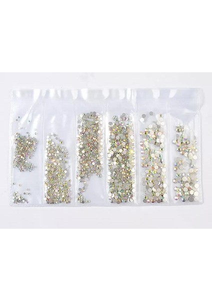 Parlak Tırnak Süsleme Taşları Crystal 6 Boy