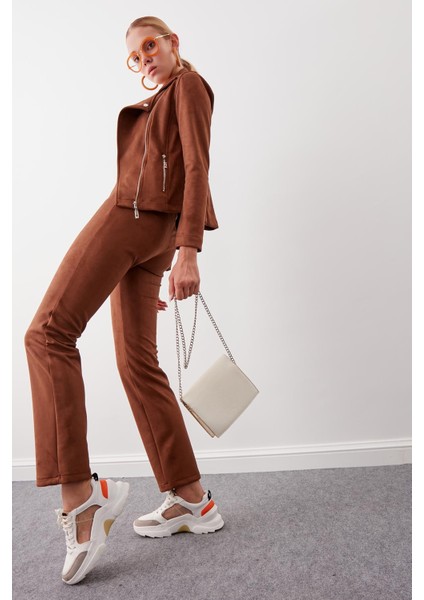 Kelebek Yaka Suni Süet Biker Ceket fiyatları