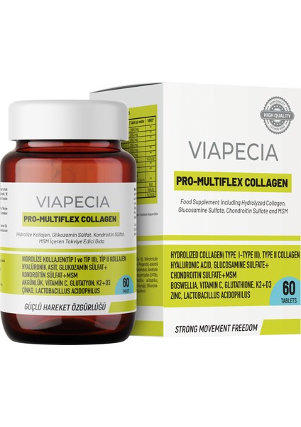Pro-Multiflex Collagen Güçlü Hareket Özgürlüğü Takviye Edici Gıda 60 Tablet
