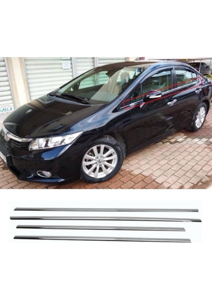Honda Civic Fb7 Krom Cam Çıtası 4 Parça 2012-2016
