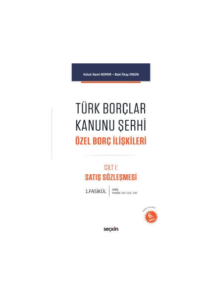 Türk Borçlar Kanunu Şerhi Özel Borç Ilişkileri