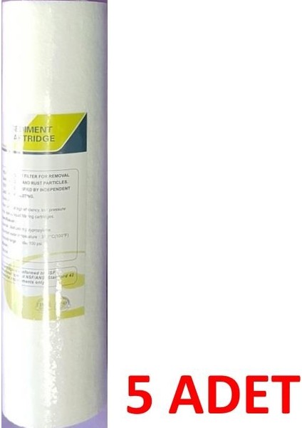 Su Arıtma Cihazı Filtresi Sediment Su Arıtma Için 5 Mikron Kaliteli