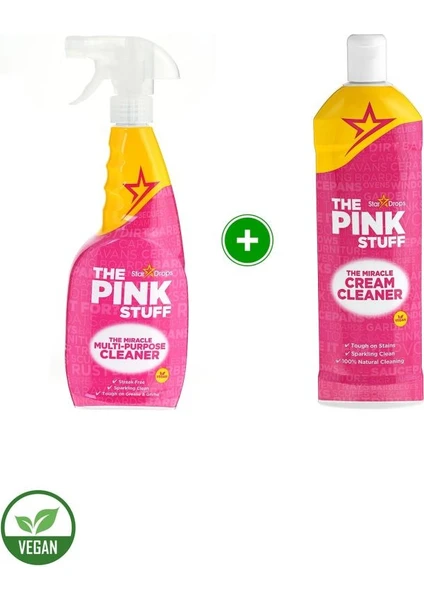 The Pink Stuff Mucizevi Krem 500ML - Mucizevi Çok Amaçlı Temizleme Spreyi 750ML